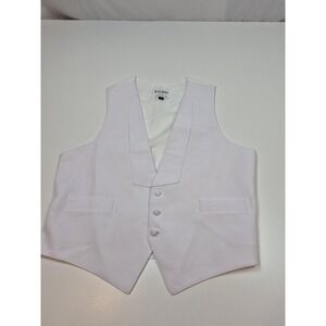 Tuxedo Park Suit Vest Mens M White 100% Polyester Tuxedo USA Wedding Formal